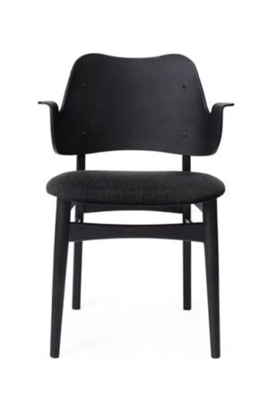 Warm Nordic Gesture tuoli, verhoiltu istuinosa Kangas anthracite, mustaksi maalattu pyökkirunko