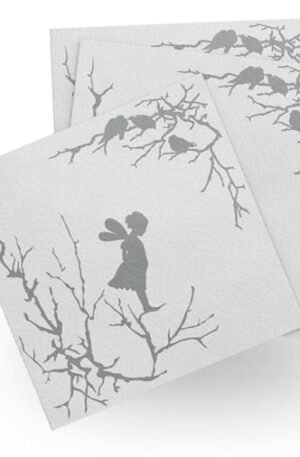 Wik & Walsøe Alv paperiservetit 20-pakkaus Valkoinen-harmaa