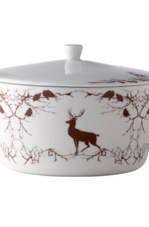 Wik & Walsøe Alveskog tarjoiluastia kannella Valkoinen-ruskea