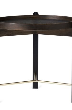 Warm Nordic Compose sohvapöytä Ø 50 cm messinkirungolla Smoked oak