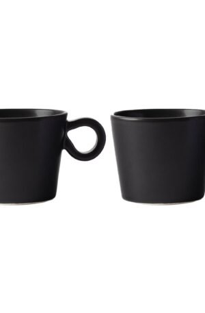 PotteryJo Daria kuppi kahvalla, 2-pakkaus Ink black
