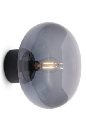 New Works Karl-Johan seinävalaisin Black stained oak-smoked glass