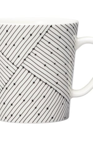 Arabia Mainio Sarastus Punos -muki 30 cl Musta-valkoinen