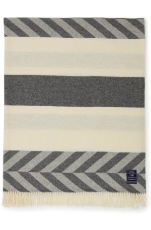 Lexington Herringbone Striped Recycled Wool peite 130x170 cm Gray-off white