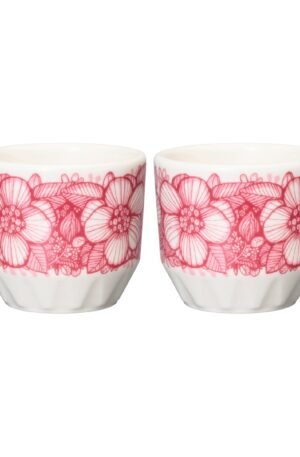 Arabia Huvila munakuppi 2 kpl Rosa-valkoinen