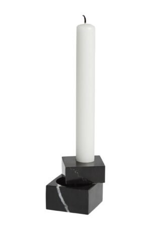 Woud Jeu de dés 1 -kynttilänjalka marmori Musta