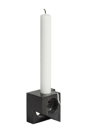 Woud Jeu de dés 2 -kynttilänjalka marmori Musta