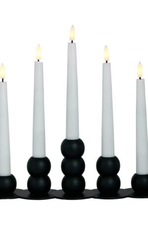 Watt & Veke Lykke yhdistettävä kynttilänjalka sis. 5 kpl LED-kynttilöitä Black