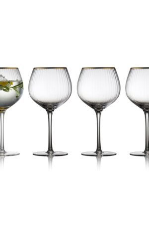 Lyngby Glas Palermo Gold gin & tonic -lasi 65 cl 4-pakkaus Kirkas-kulta