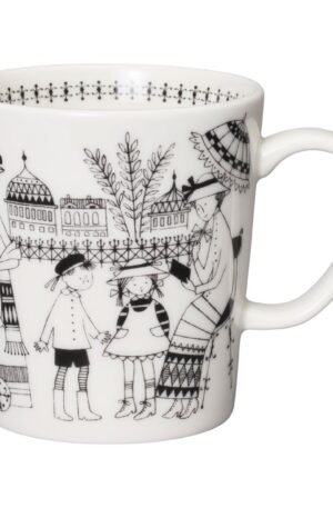 Arabia Emilia muki 30 cl Musta-valkoinen