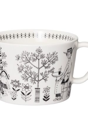 Arabia Emilia kuppi 40 cl Musta-valkoinen