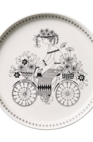 Arabia Emilia lautanen Ø 19 cm Musta-valkoinen