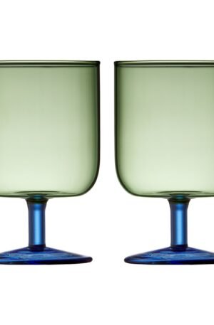 Lyngby Glas Torino viinilasi 30 cl 2-pakkaus Green-blue