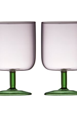 Lyngby Glas Torino viinilasi 30 cl 2-pakkaus Pink-green