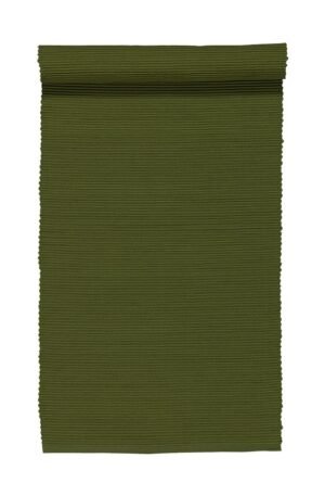 Linum Uni pöytäliina 45x150 cm Tumma oliivinvihreä