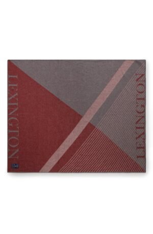 Lexington Graphic Logo viltti Kierrätetty villa 130x170 cm Punainen-harmaa