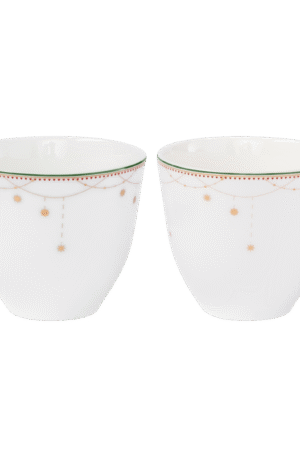 Wik & Walsøe Julemorgen Girlandi muki 2-pack 20 cl Valkoinen