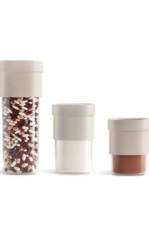 Lékué Lékué flip säilytyspurkit, 5 osaa. Beige