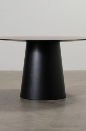 Decotique Social ruokapöytä pähkinä / musta ⌀ 130 cm