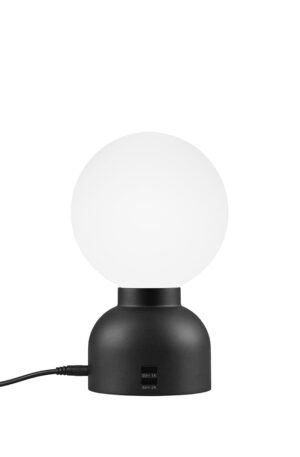 Ateljé Lyktan Pluggie pöytävalaisin Musta, opaalilasi