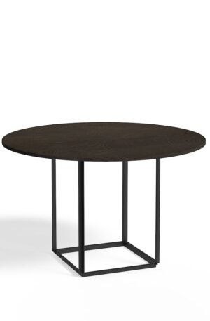 New Works Florence ruokapöytä pyöreä Smoked oak, ø 120 cm, musta runko
