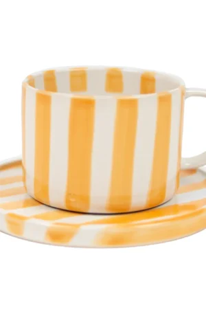 Olsson & Jensen Monica kuppi ja lautanen Keltainen