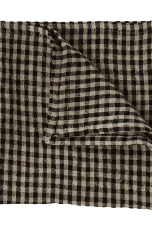 Olsson & Jensen Vipa pellavaservetti 45x45 cm Musta-hiekka