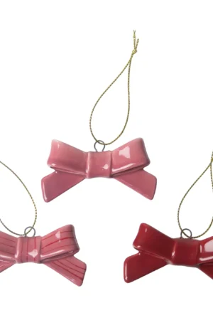 Pluto Design Bow koristehimmelit 3 osaa Punainen-vaaleanpunainen