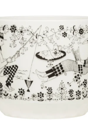 Arabia Emilia ruukku Ø14 cm Musta-valkoinen