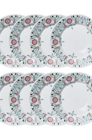 Rörstrand Swedish Grace Winter jälkiruokalautanen Ø17 cm 8-pakkaus - Valkoinen valkoinen