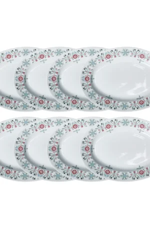 Rörstrand Swedish Grace Winter lautanen soikea 8-pakkaus - Valkoinen valkoinen