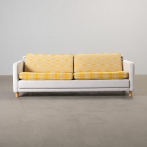 Artek 550 3-istuttava vuodesohva vaaleanharmaa / keltainen