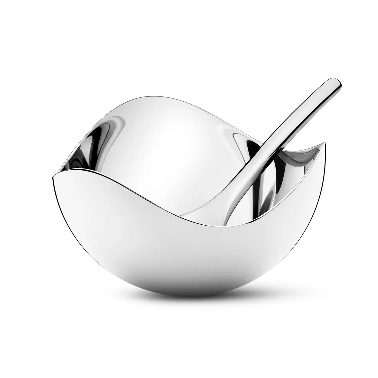 Georg Jensen Bloom suola-astia ja lusikka ruostumaton teräs