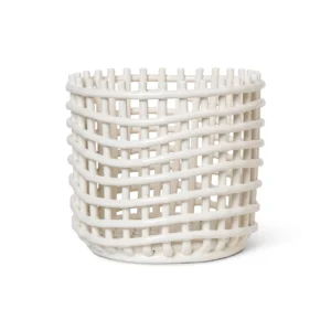 Ferm Living Ceramic punottu kori Ø 23,5 cm Off white