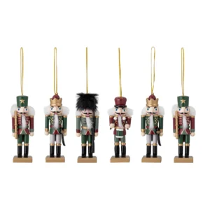 Bloomingville Nikita pähkinänsärkijä joulukoriste 6 osaa Vihreä