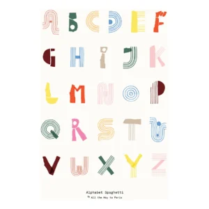 Paper Collective Alphabet Spaghetti ENG Multi-colour -juliste 70x100 cm