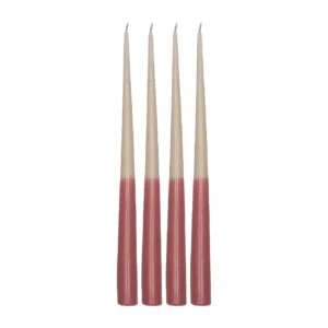 Scandi Essentials Affinity antiikkikynttilä kaksivärinen 4-pakkaus 32 cm Beige-red