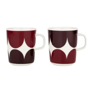Marimekko Härkä muki 25 cl 2pakkaus whitedark winedark red