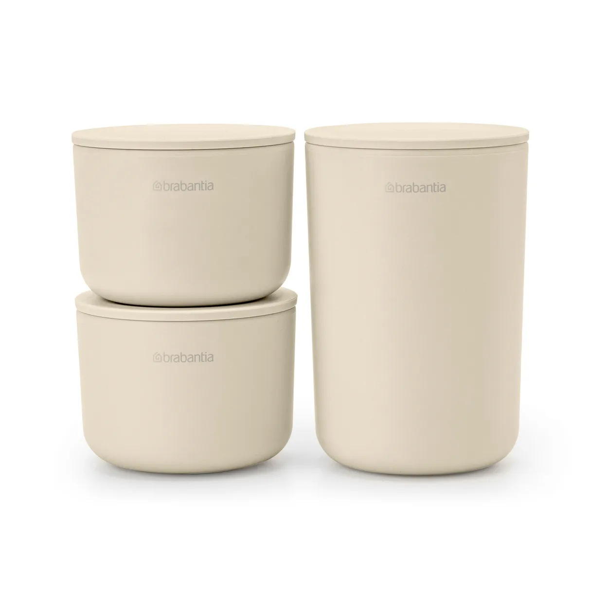 Brabantia ReNew säilytyspurkit, 3-pakkaus Soft Beige