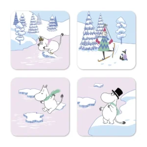 Opto Design Muumi lasinalunen talvi 2022 9 x 9 cm 4pakkaus