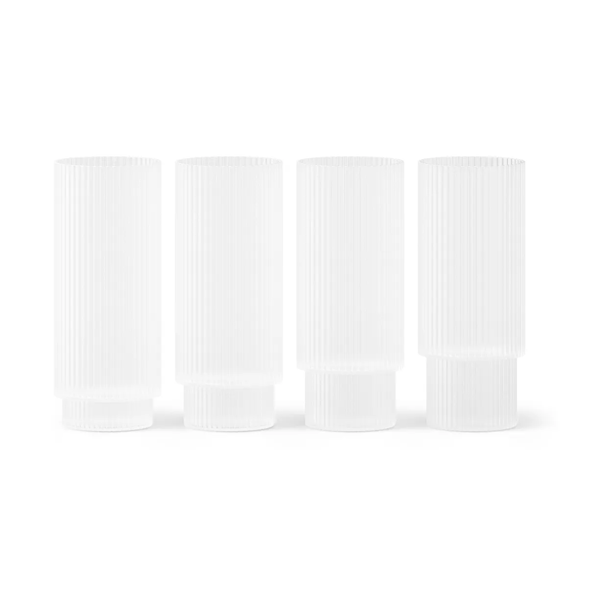 Ferm Living Ripple -longdrink-lasi 4/pk Frosted