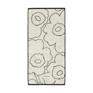 Marimekko Piirto Unikko pyyhe 50x100 cm Ivoryblack