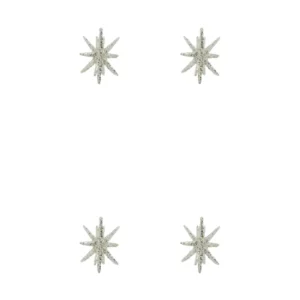 House Doctor Spike joulukuusentähti Ø7,5 cm 4 kpl Hopea messinki -kimalle