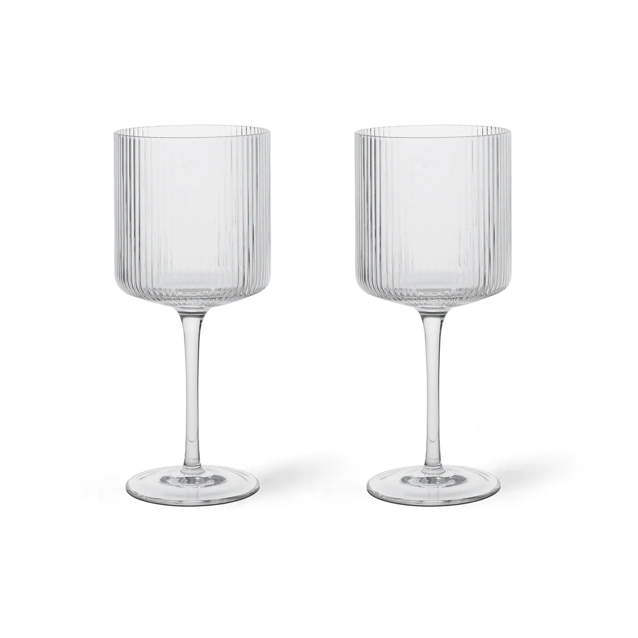 Ferm Living Ripple punaviinilasi 32,5 cl 2-pakkaus Clear