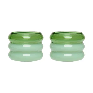 Design Letters Bubble kynttilälyhty Ø5,6 cm 2-pakkaus Green-milky green