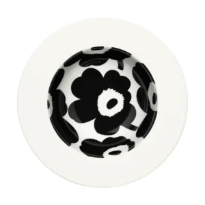 Marimekko Unikko syvä lautanen Ø20 cm Whiteblack