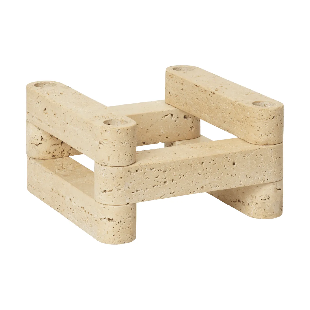 Ferm Living Newel modul kynttilänjalka 6 osaa Travertiini