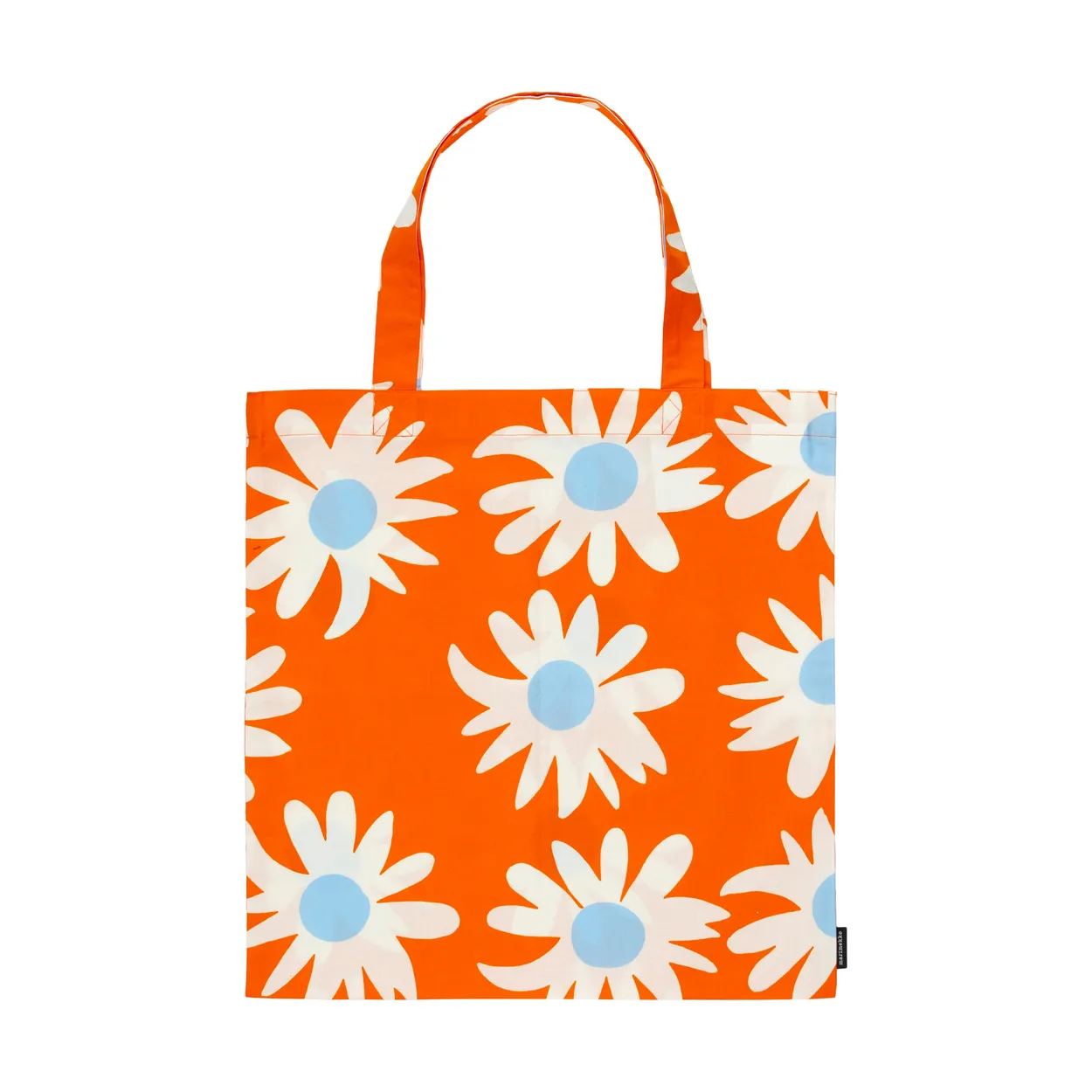 Marimekko Rakastaa ei rakasta laukku 44x43 cm OrangeOffwhitelight blue