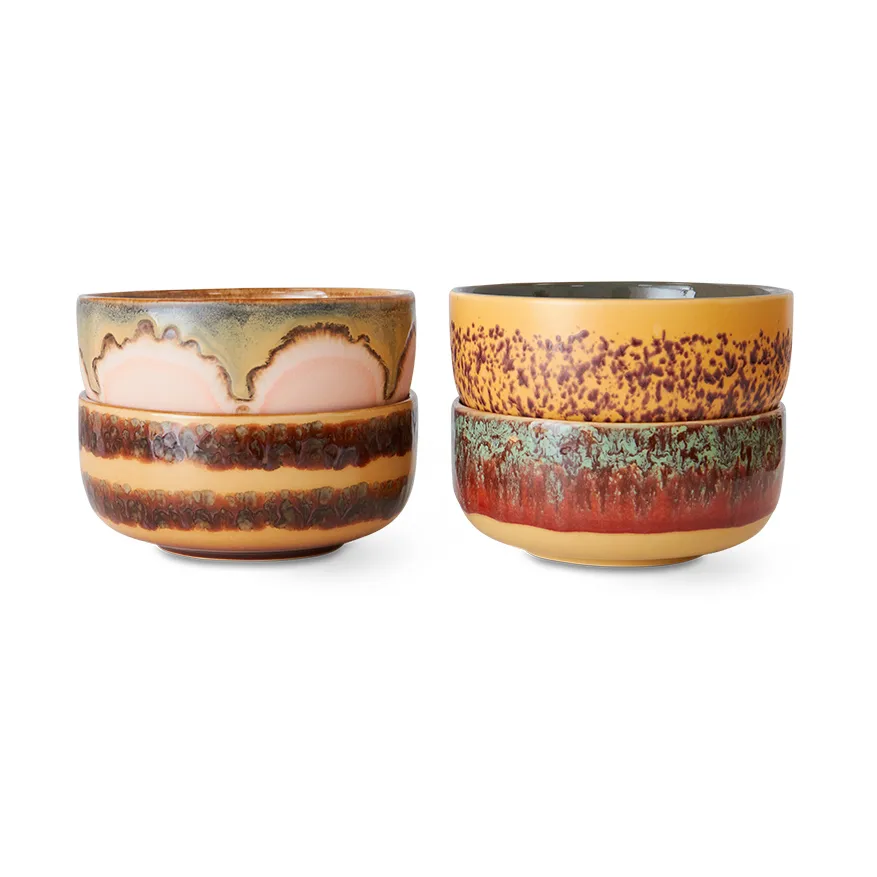 HKliving 70's jälkiruokakulhot, 4 osaa Satama