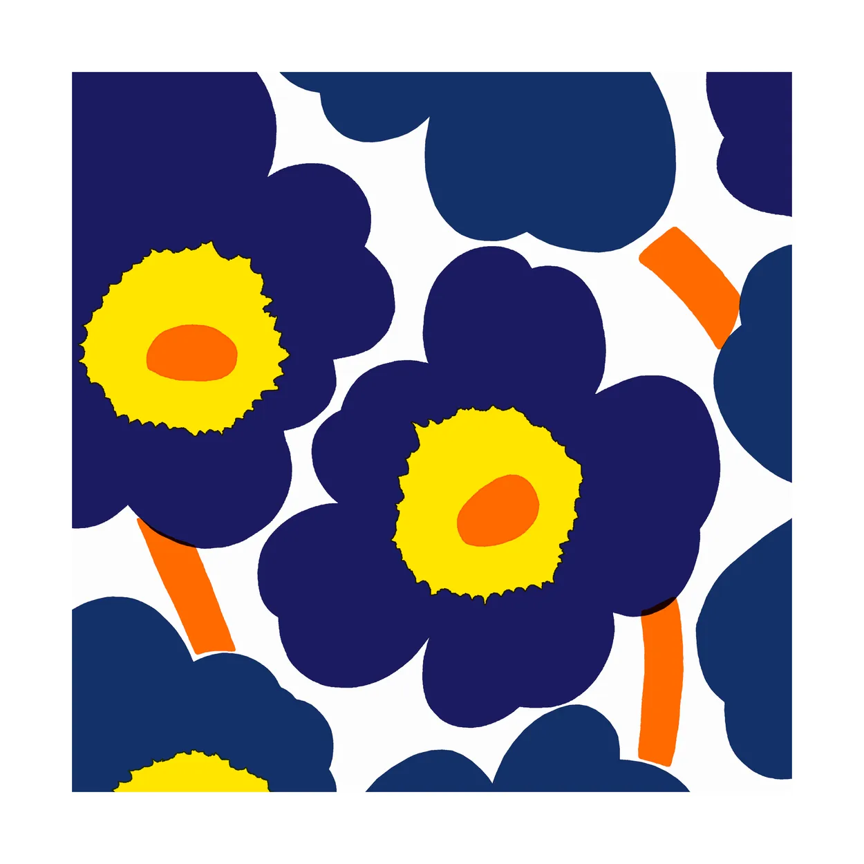 Marimekko Unikko servetti 33x33 cm 20 kpl BlueYellow